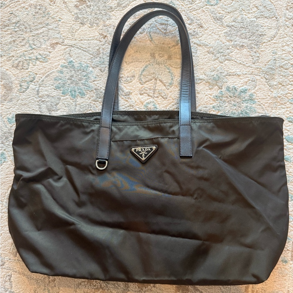 Prada Tessuto Brown Nylon Tote Bag Excellent Condition